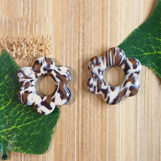 Pampilles petites fleurs - Marron & Beige