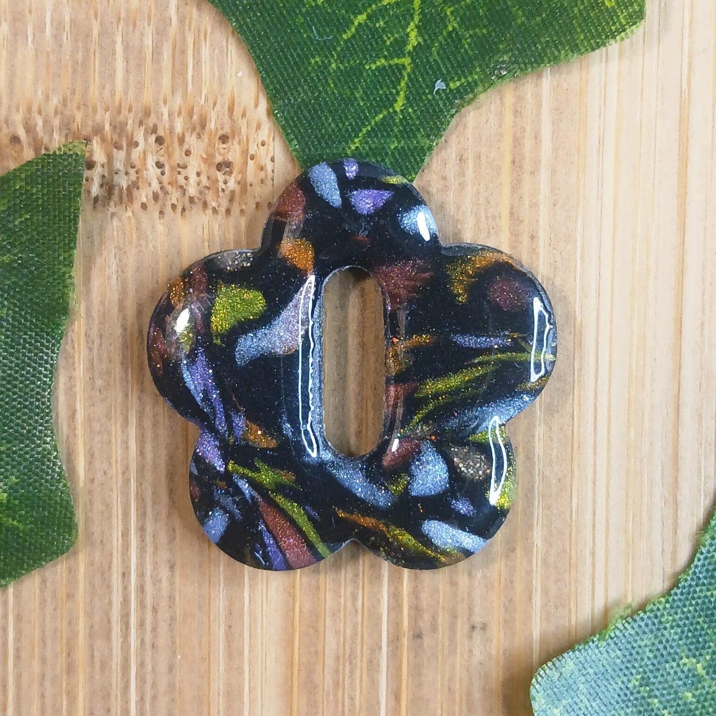 Pampilles fleurs – Noir à motifs multicolores