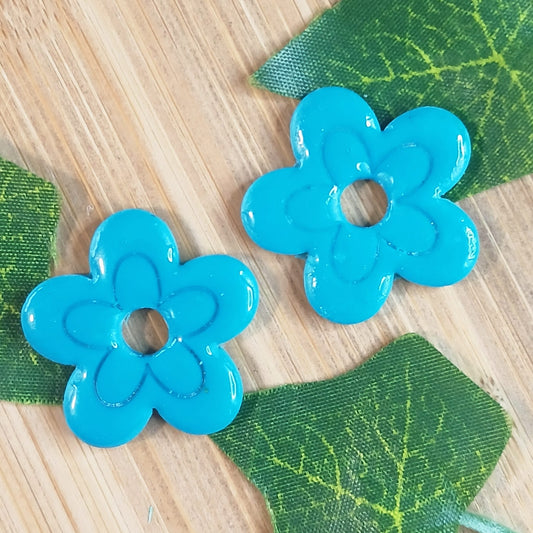 Pampilles fleurs - Bleu turquoise