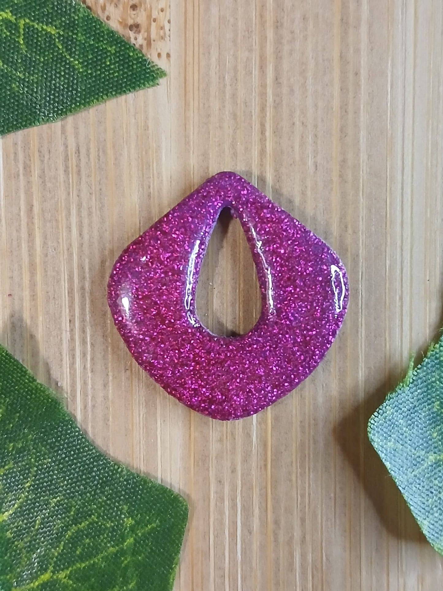 Pampilles gouttes pailletées - Rose Fuschia