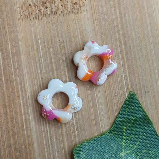 Mini-Pampilles Petites Fleurs – Rose / Orange / Blanc