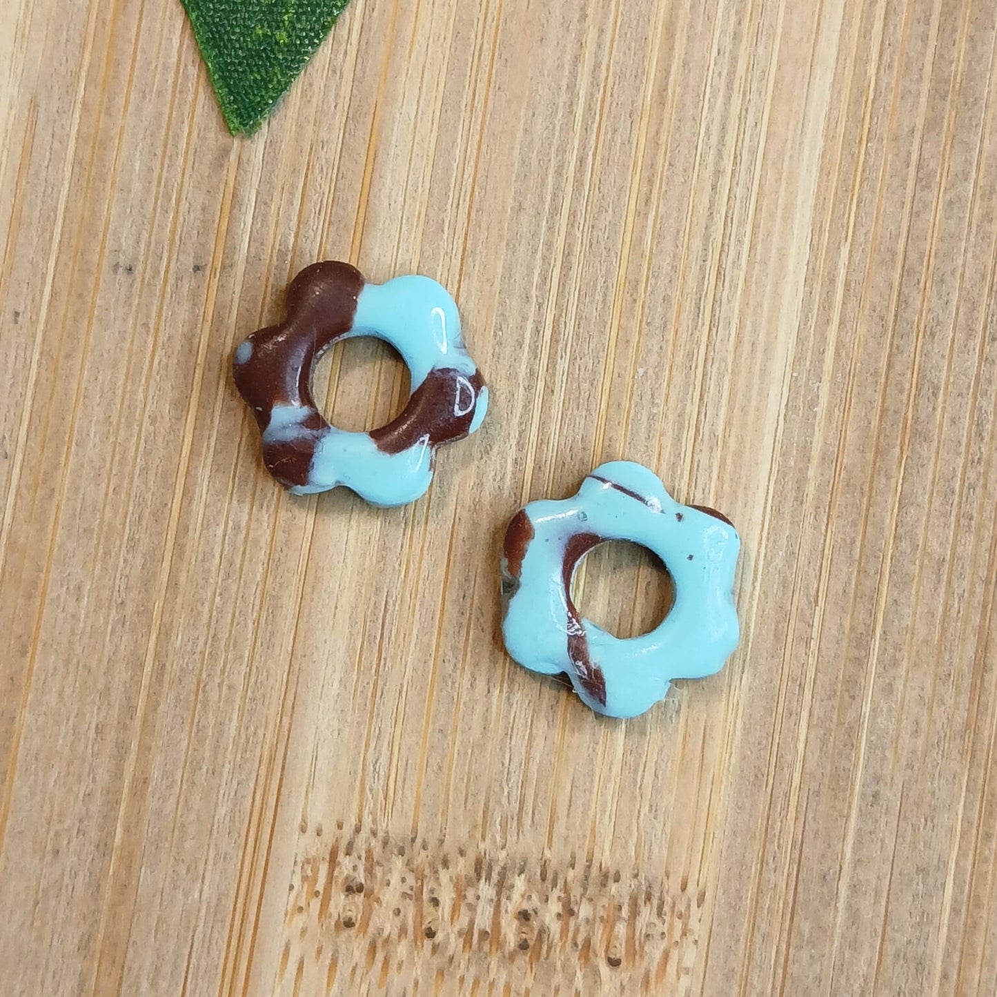Mini-Pampilles Petites Fleurs – Bleu / Marron