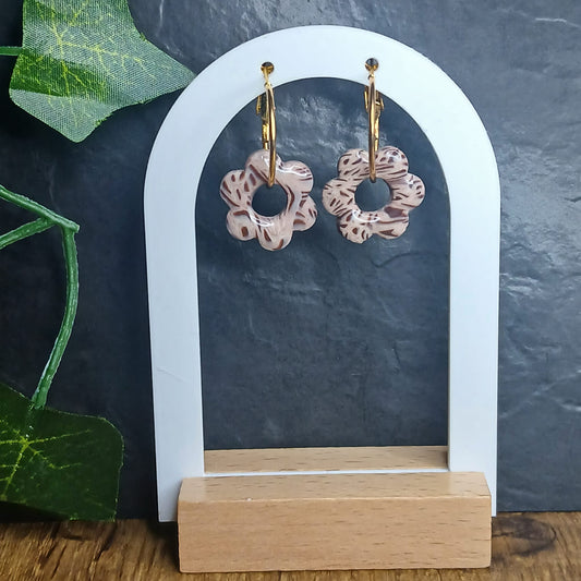 Pampilles petites fleurs  - Beige & Marron