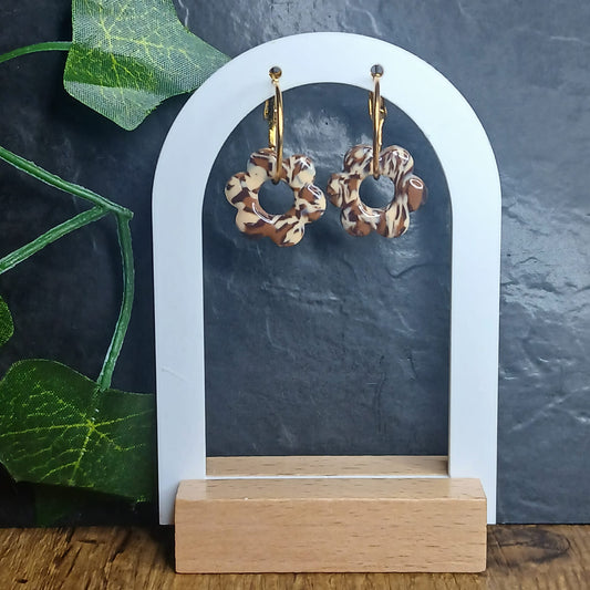 Pampilles petites fleurs  - Marron & Beige