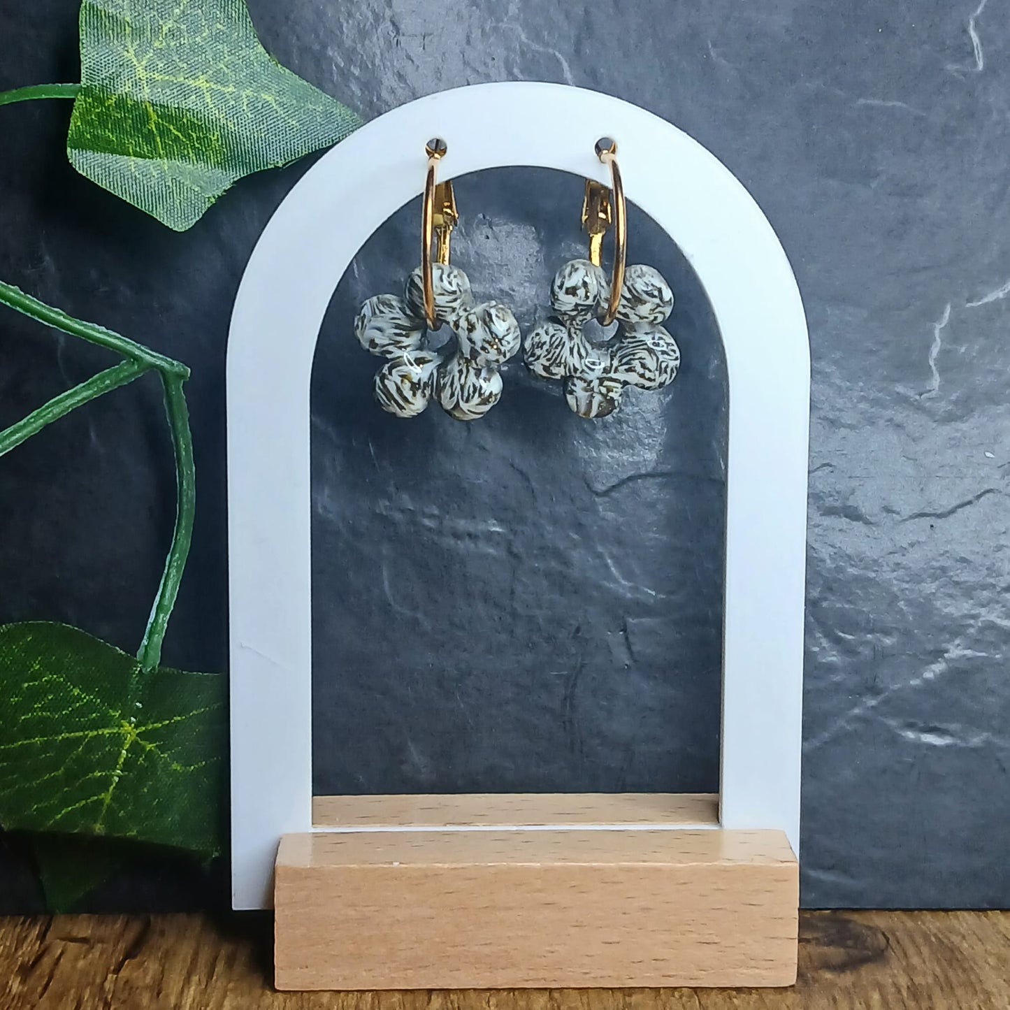Pampilles petites fleurs  - Blanche & Noire à motif zèbre