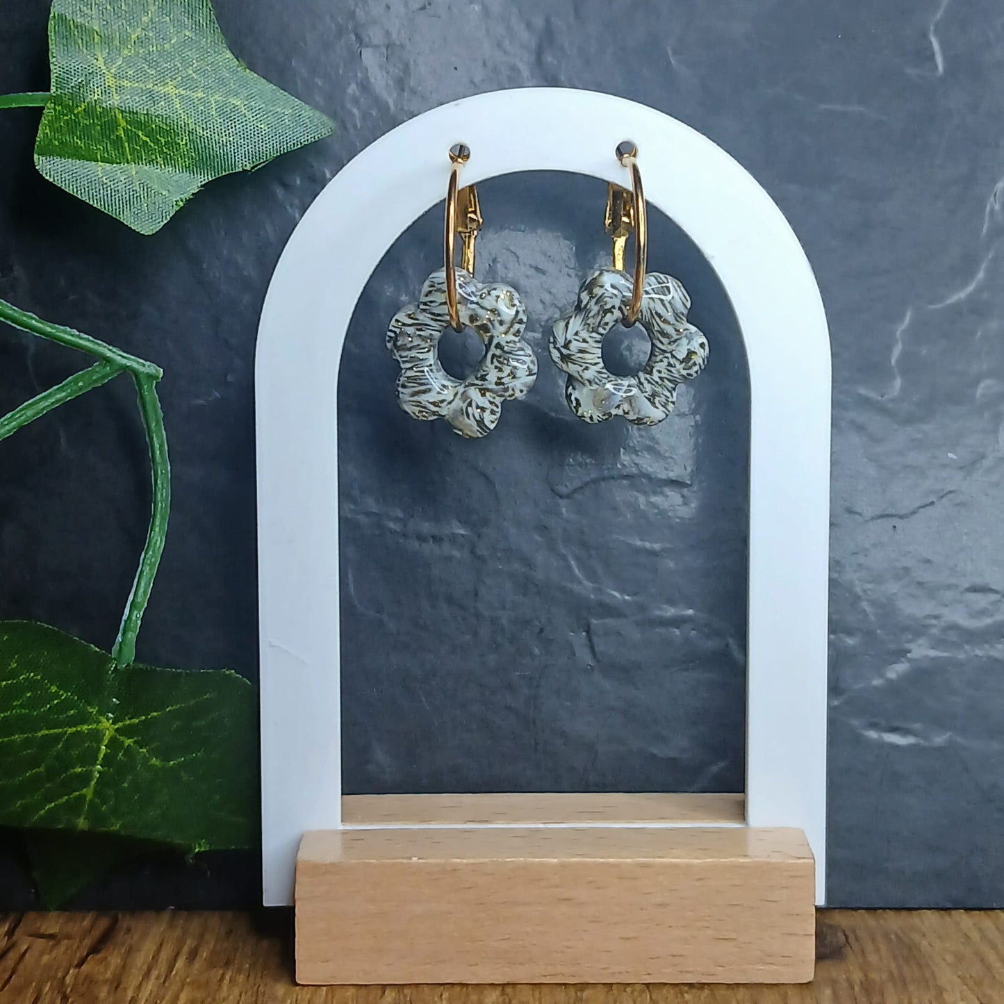Pampilles petites fleurs  - Blanche & Noire à motif zèbre