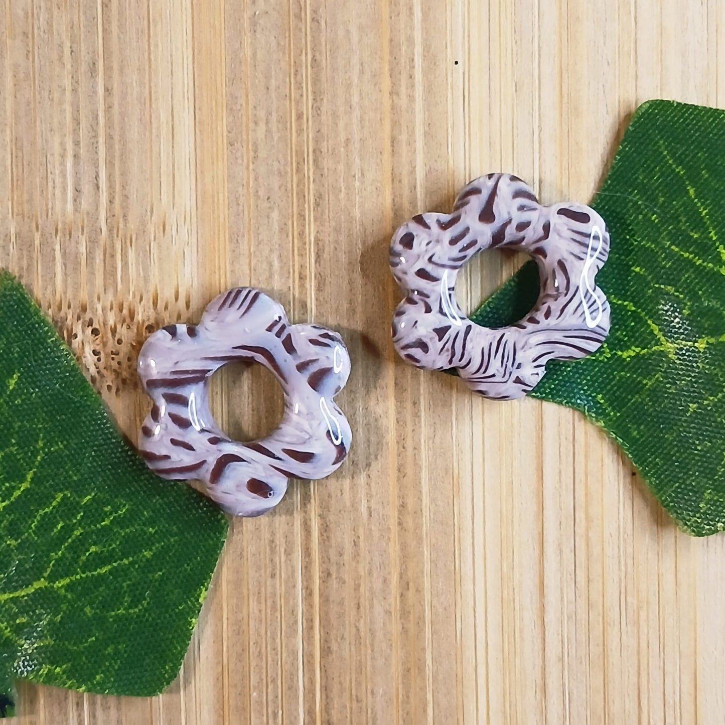 Pampilles petites fleurs  - Beige & Marron