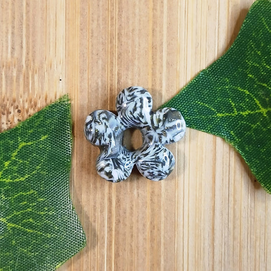 Pampilles petites fleurs  - Blanche & Noire à motif zèbre