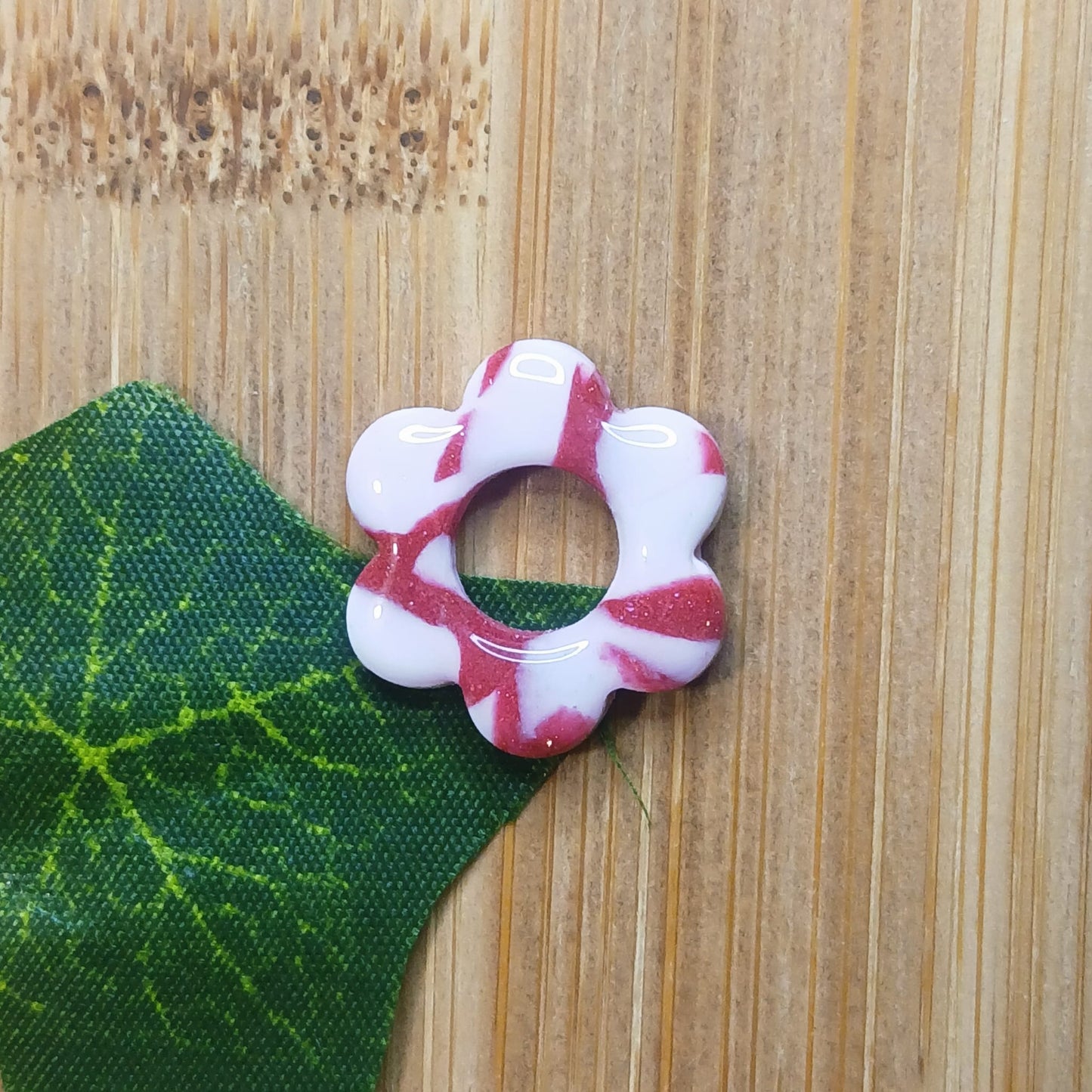 Pampilles petites fleurs  - Blanche & Rouge