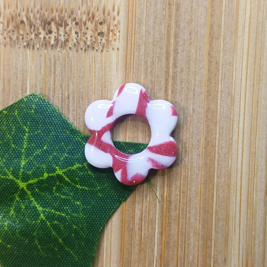 Pampilles petites fleurs  - Blanche & Rouge