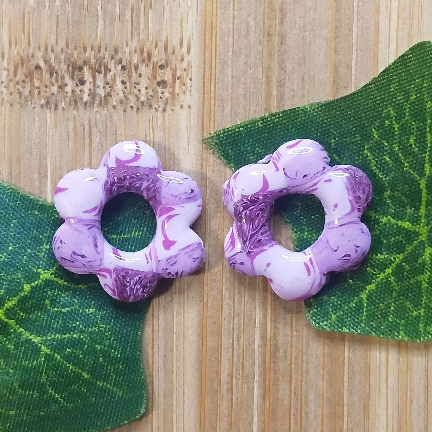 Pampilles petites fleurs  - Rose & Violette