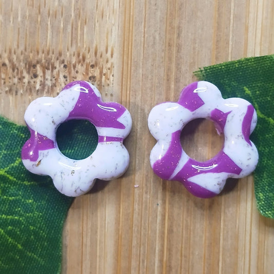 Pampilles petites fleurs  - Violette & Blanche