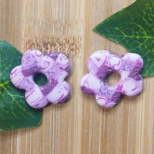 Pampilles petites fleurs  - Rose & Violette