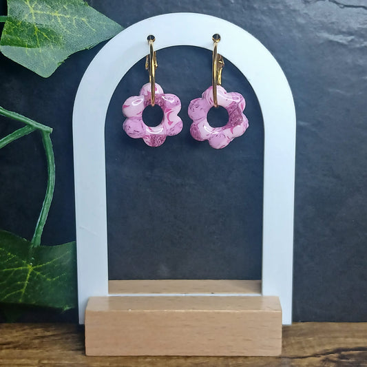 Pampilles petites fleurs  - Rose & Violette