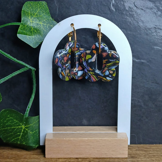 Pampilles fleurs – Noir à motifs multicolores