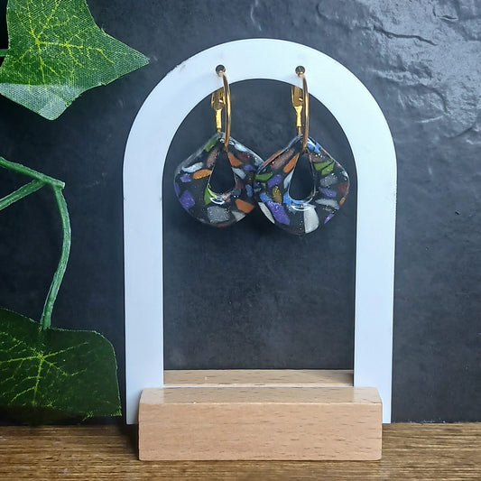 Pampilles gouttes - Noir à taches multicolores