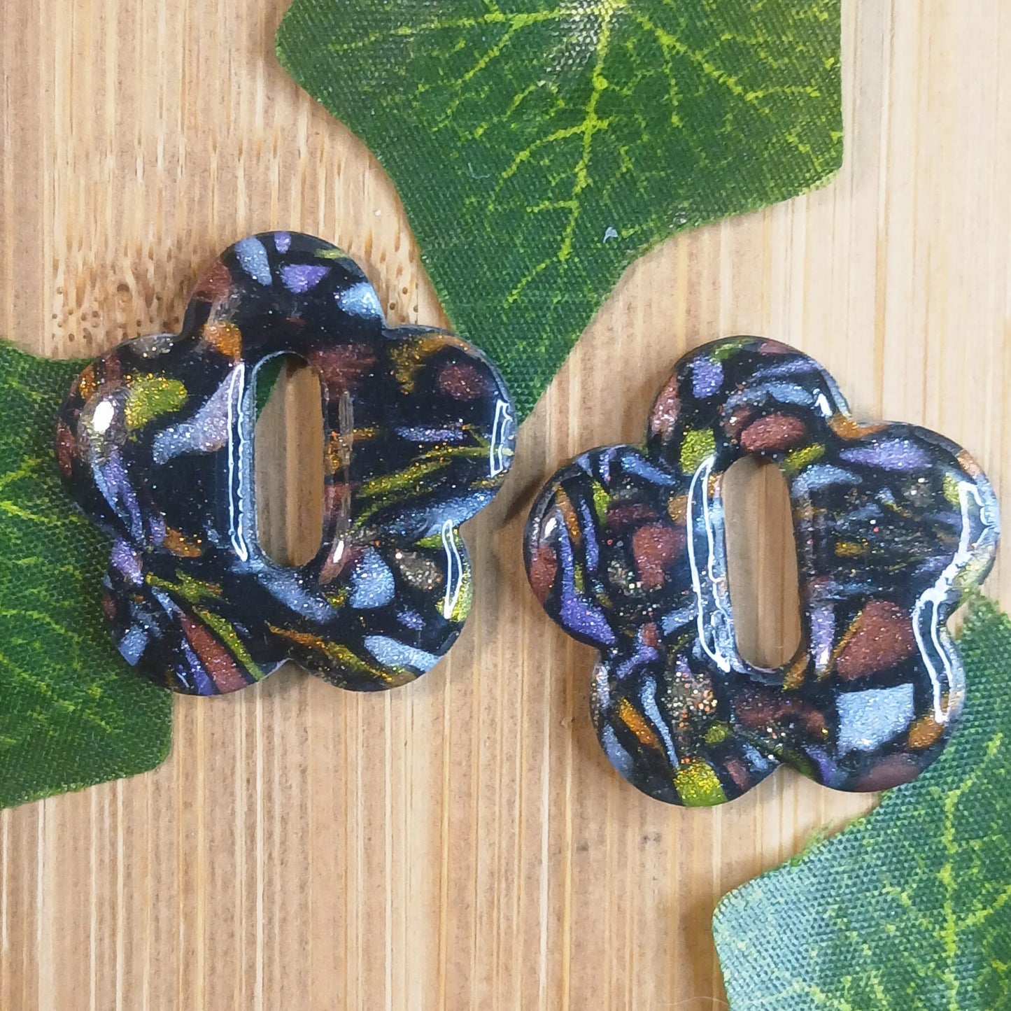 Pampilles fleurs – Noir à motifs multicolores