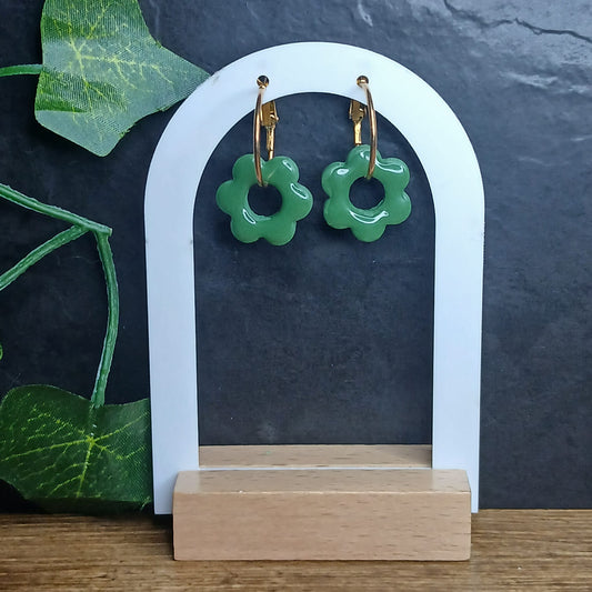Pampilles petites fleurs  - Vert olive