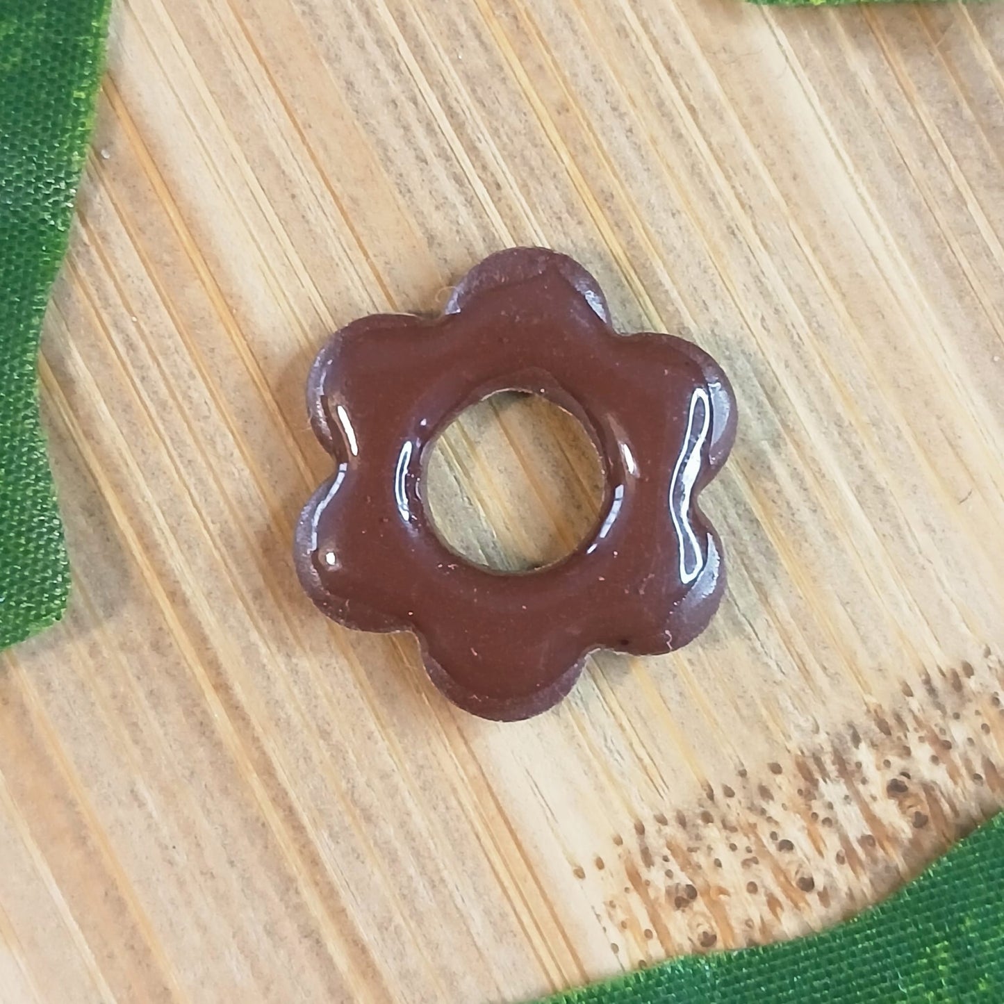 Pampilles petites fleurs  - Marron chocolat