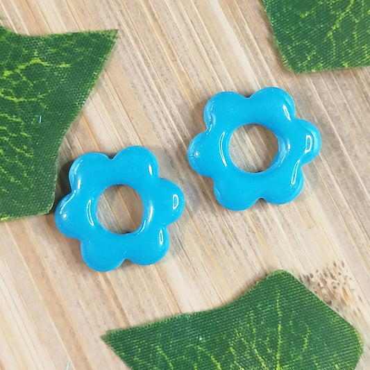 Pampilles petites fleurs  - Bleu turquoise