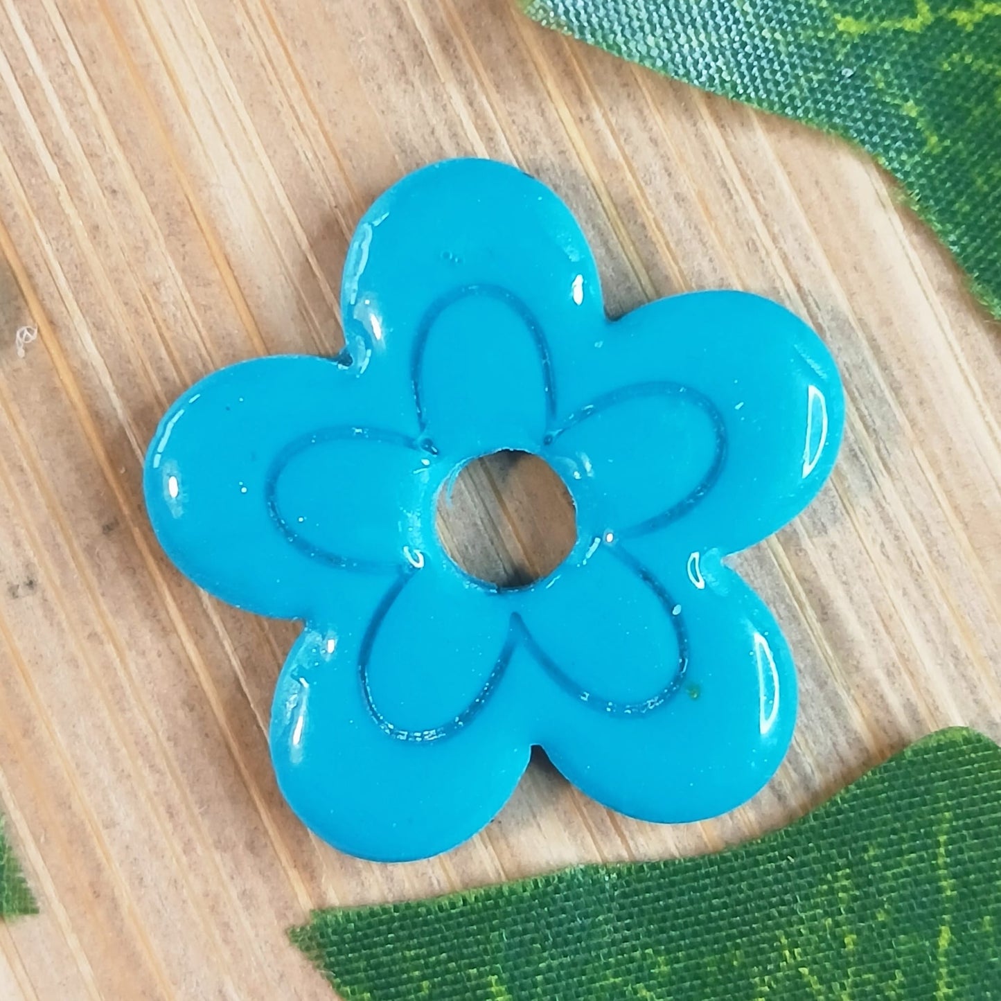 Pampilles fleurs  - Bleu turquoise