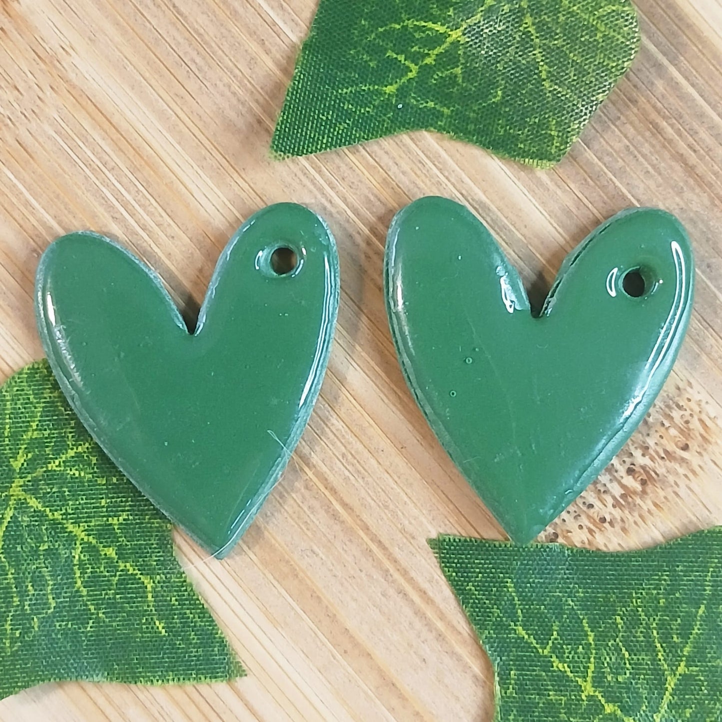 Pampilles cœurs  - Vert olive