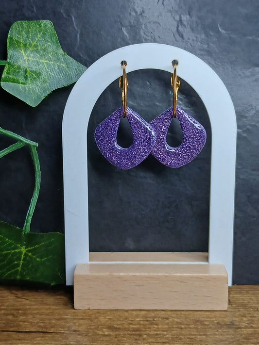 Pampilles gouttes pailletées  - Violette