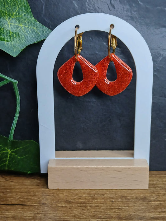 Pampilles gouttes pailletées - Rouge