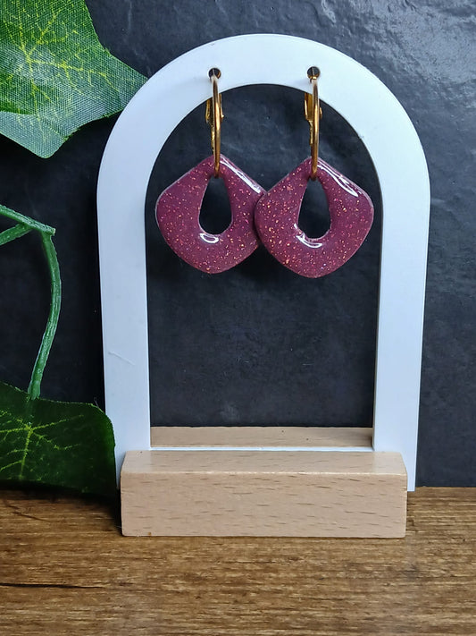 Pampilles unies à paillettes – Violet/rouge