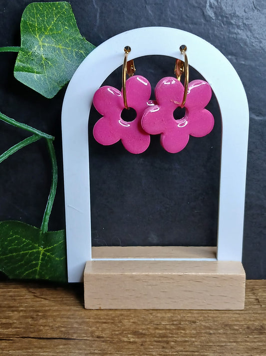 Pampilles fleur unies - Rose