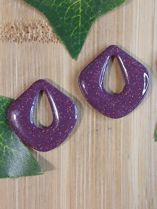 Pampilles unies à paillettes – Violet/rouge