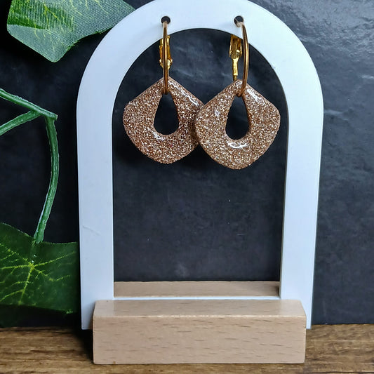 Pampilles gouttes pailletées - Sépia