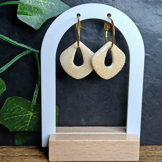 Pampilles gouttes pailletées  - Sable