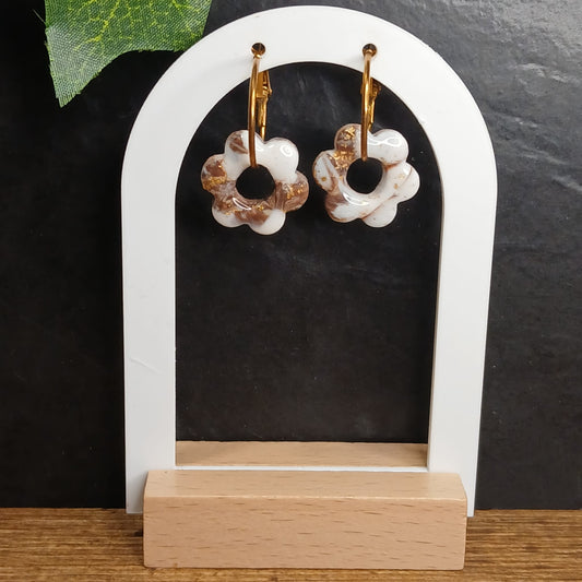 Pampilles Petites Fleurs – Taupe/Blanc